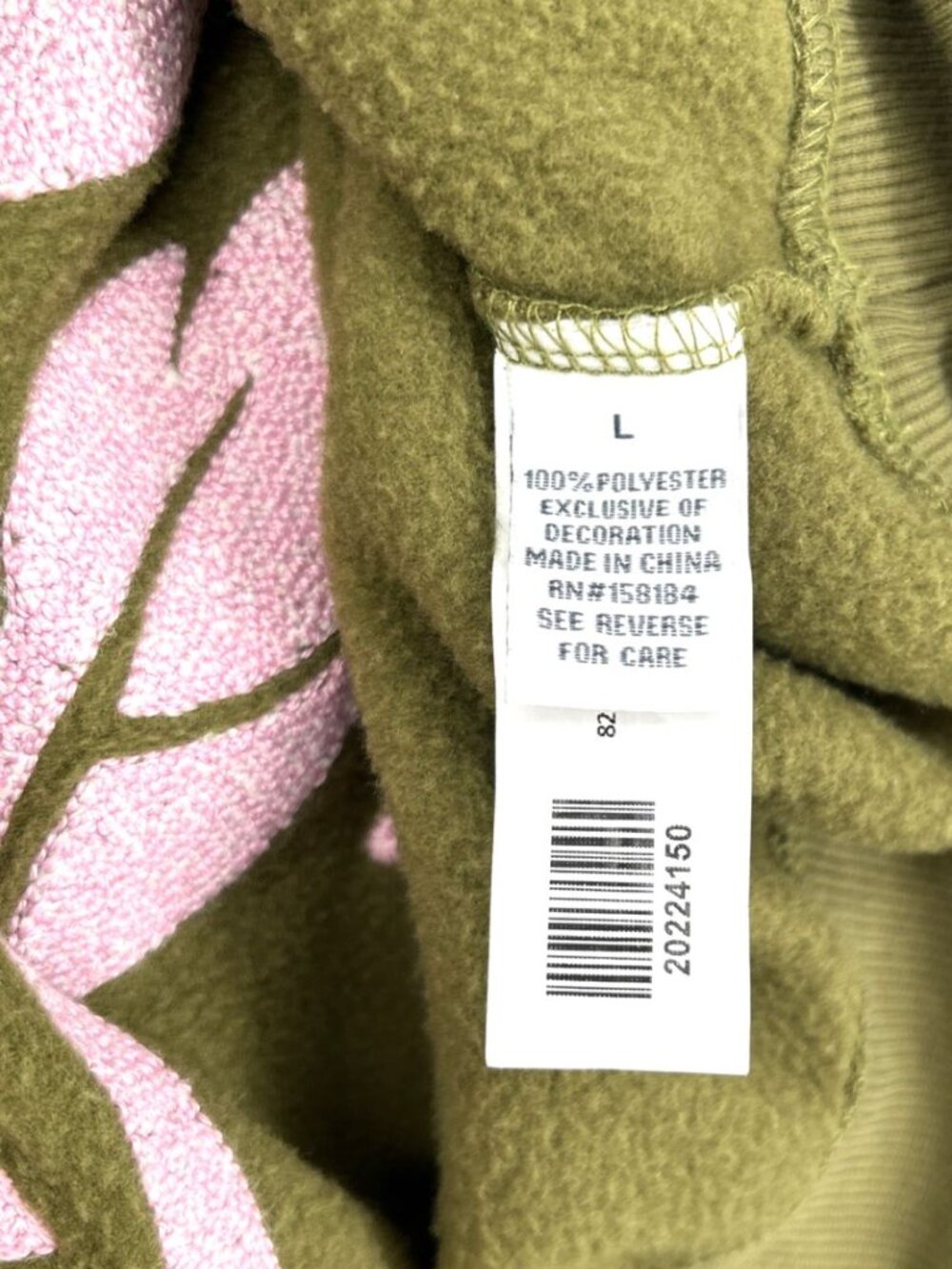 Love Theory Hoodie Womens Sz L Floral Green Pink Embroidered - Picture 8 of 8